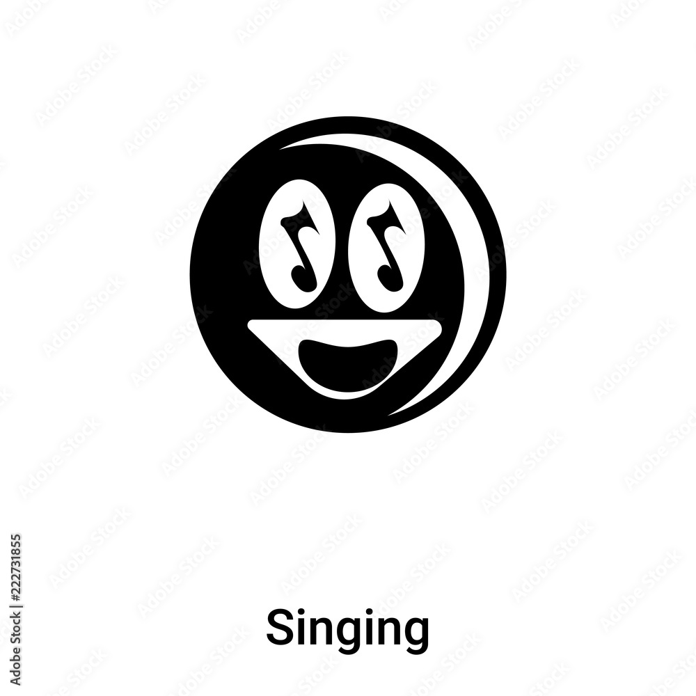 Fototapeta premium Singing icon vector isolated on white background, logo concept of Singing sign on transparent background, black filled symbol