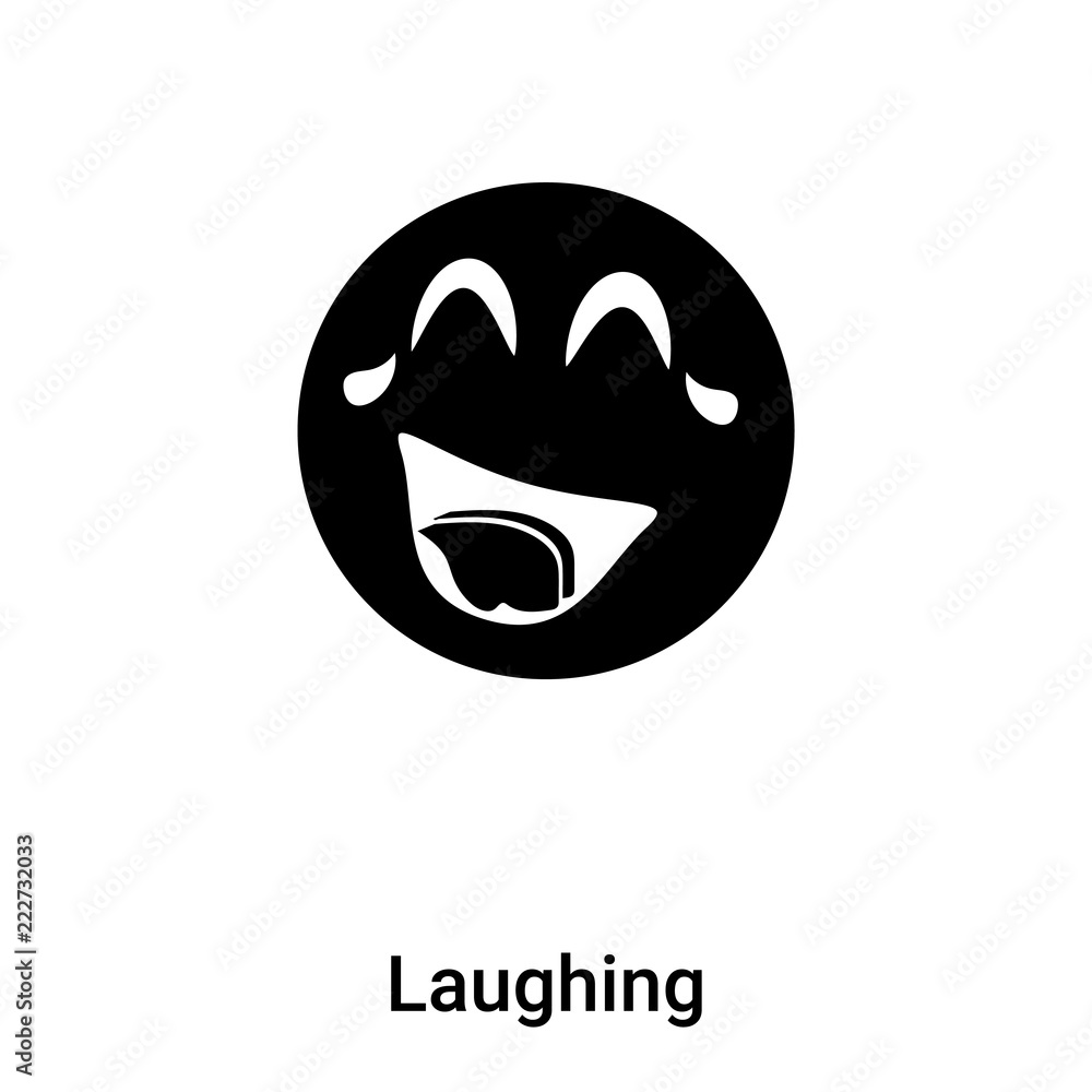 Laughing icon vector isolated on white background, logo concept of Laughing sign on transparent background, black filled symbol Laughing icon vector isolated on white background, logo concept of Laughing sign on transparent background, black filled symbol