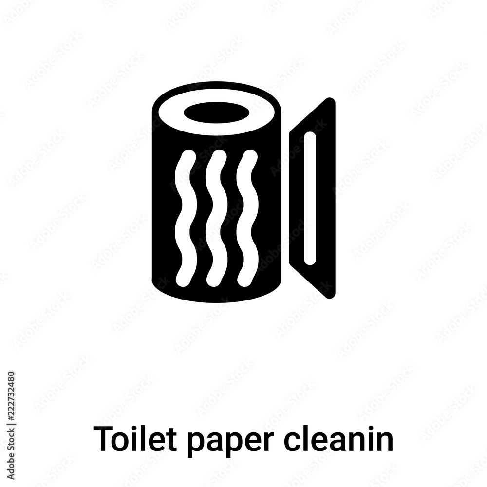 Toilet paper cleanin icon vector isolated on white background, logo concept of Toilet paper cleanin sign on transparent background, black filled symbol Toilet paper cleanin icon vector isolated on white background, logo concept of Toilet paper cleanin sign on transparent background, black filled symbol