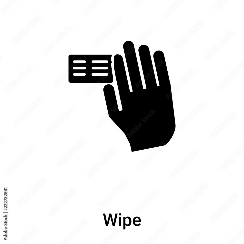 Wipe icon vector isolated on white background, logo concept of Wipe sign on transparent background, black filled symbol Wipe icon vector isolated on white background, logo concept of Wipe sign on transparent background, black filled symbol