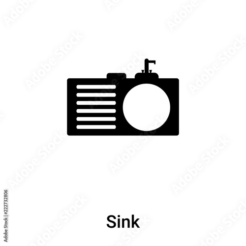 Sink icon vector isolated on white background, logo concept of Sink sign on transparent background, black filled symbol