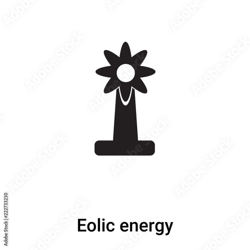 Eolic energy icon vector isolated on white background, logo concept of Eolic energy sign on transparent background, black filled symbol