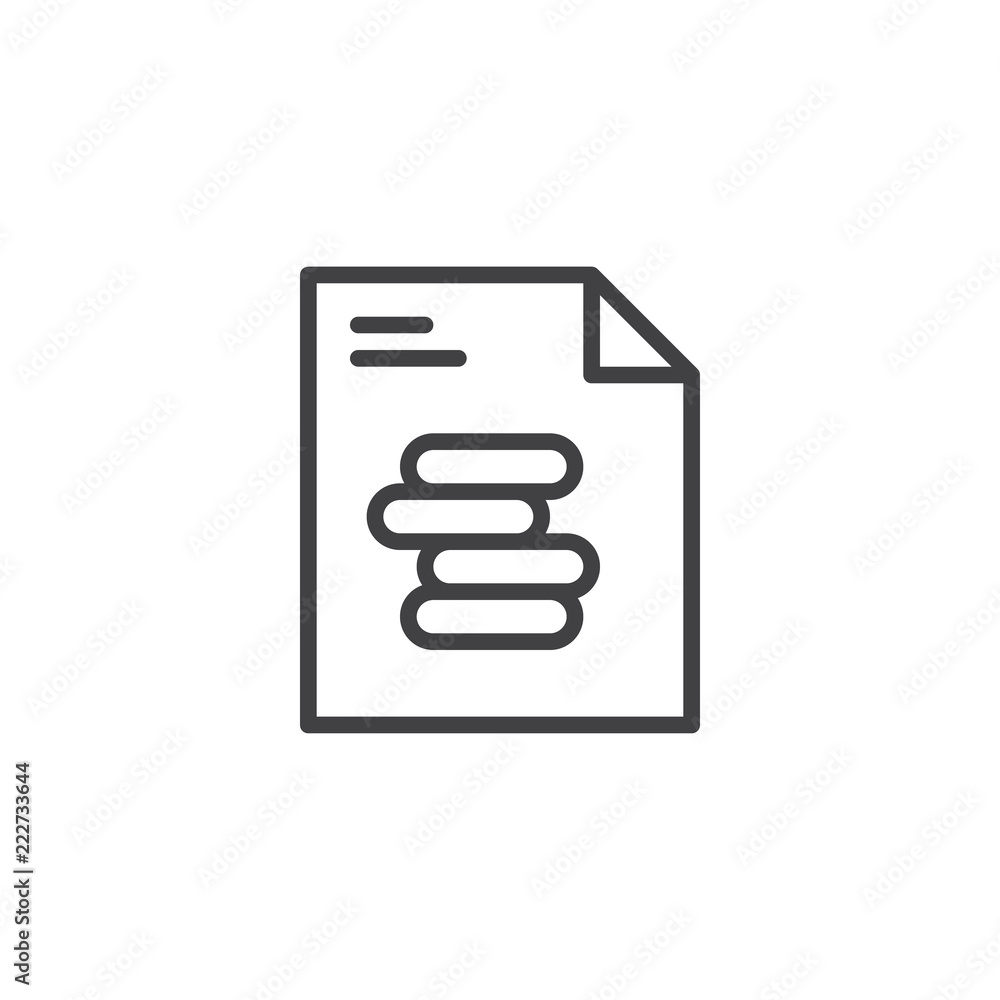 Paper Document File outline icon. linear style sign for mobile concept and web design. Statistic graph bars simple line vector icon. Symbol, logo illustration. Pixel perfect vector graphics Paper Document File outline icon. linear style sign for mobile concept and web design. Statistic graph bars simple line vector icon. Symbol, logo illustration. Pixel perfect vector graphics