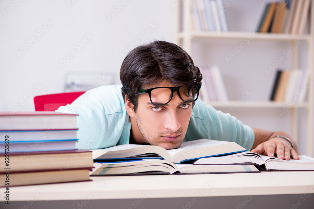 Young handsome student preparing for school exams Young handsome student preparing for school exams