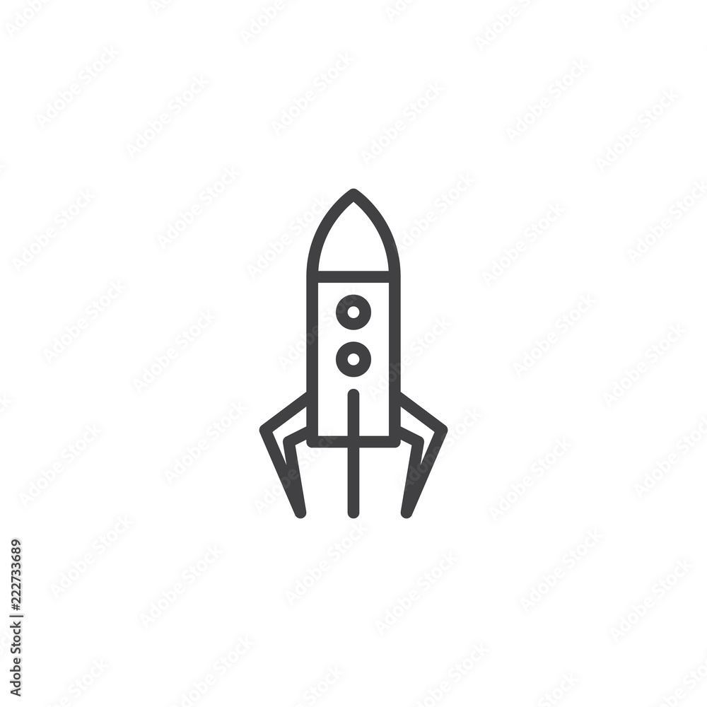 Rocket outline icon. linear style sign for mobile concept and web design. Startup business simple line vector icon. Symbol, logo illustration. Pixel perfect vector graphics Rocket outline icon. linear style sign for mobile concept and web design. Startup business simple line vector icon. Symbol, logo illustration. Pixel perfect vector graphics