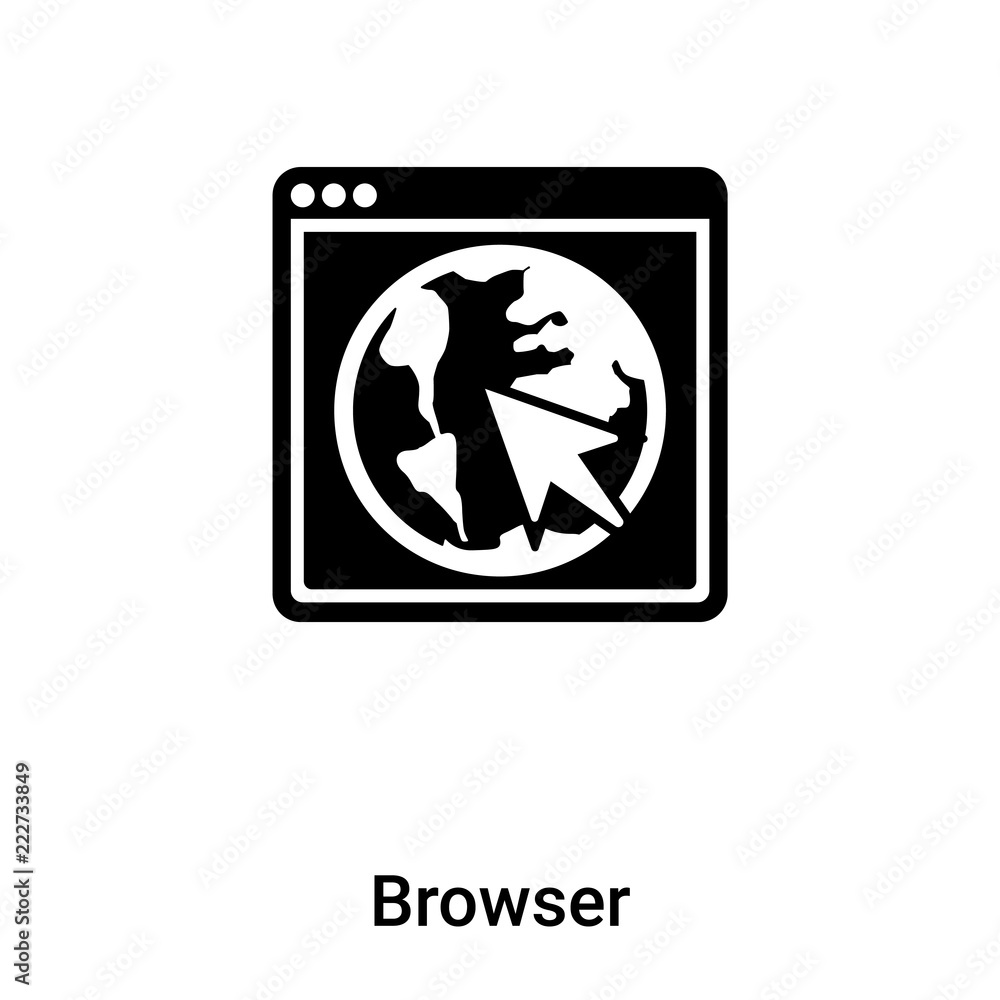 Browser icon vector isolated on white background, logo concept of Browser sign on transparent background, black filled symbol Browser icon vector isolated on white background, logo concept of Browser sign on transparent background, black filled symbol