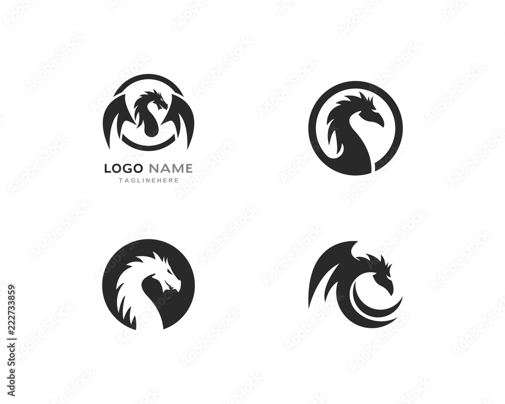Dragon logo template Stock Vector | Adobe Stock