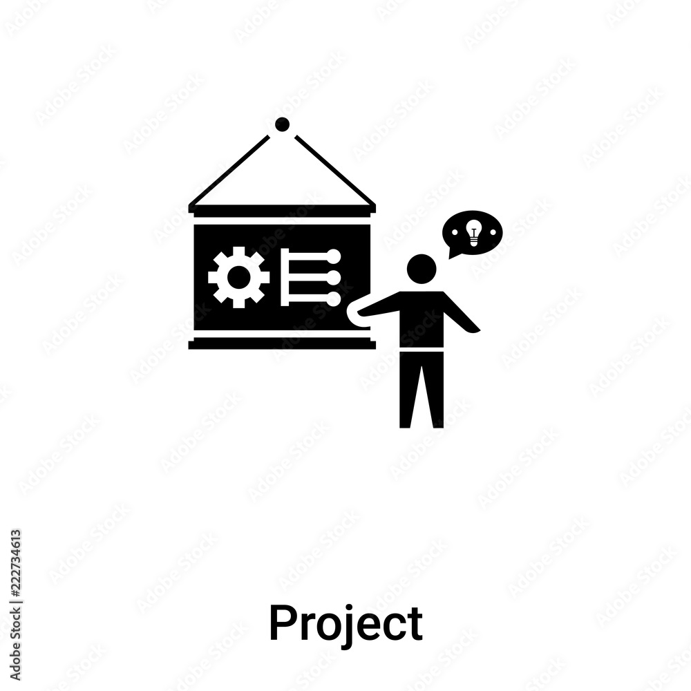 Project icon vector isolated on white background, logo concept of Project sign on transparent background, black filled symbol Project icon vector isolated on white background, logo concept of Project sign on transparent background, black filled symbol