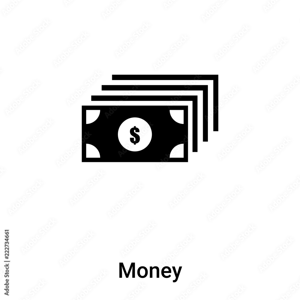 Money icon vector isolated on white background, logo concept of Money sign on transparent background, black filled symbol Money icon vector isolated on white background, logo concept of Money sign on transparent background, black filled symbol