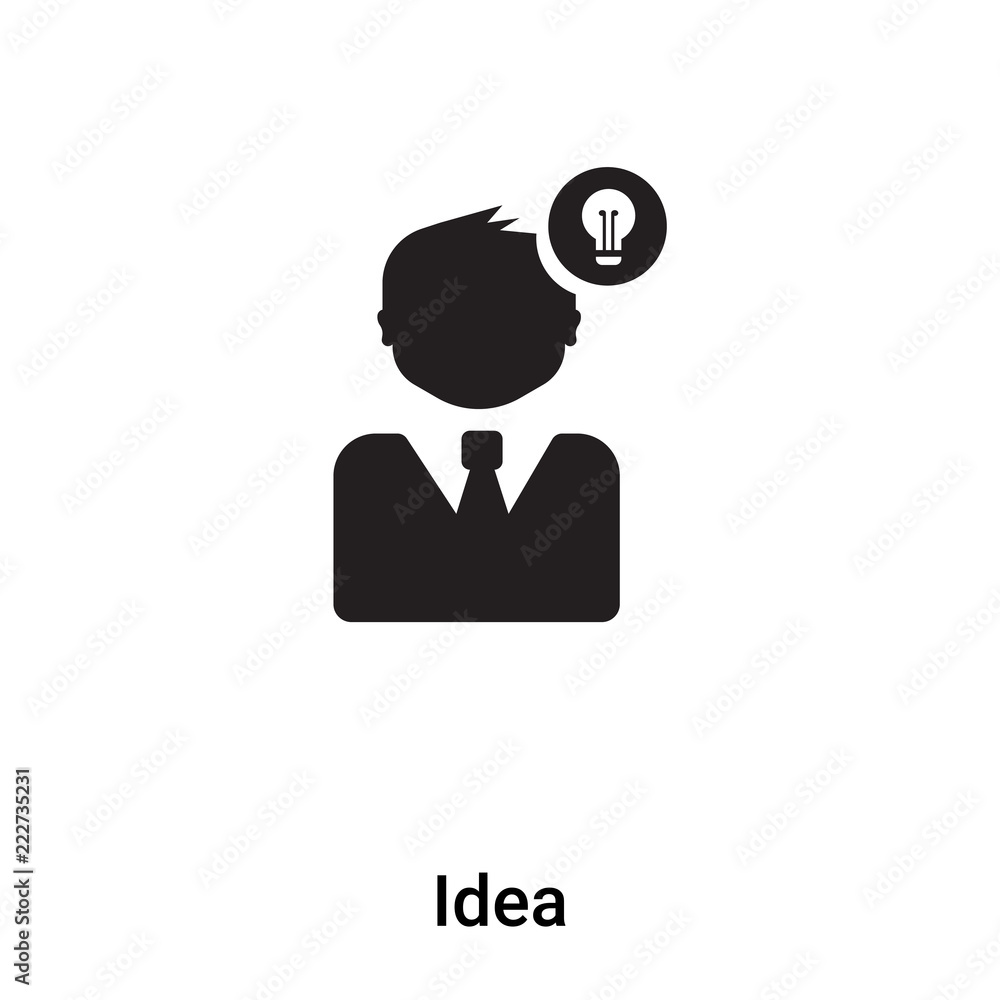 Idea icon vector isolated on white background, logo concept of Idea sign on transparent background, black filled symbol Idea icon vector isolated on white background, logo concept of Idea sign on transparent background, black filled symbol