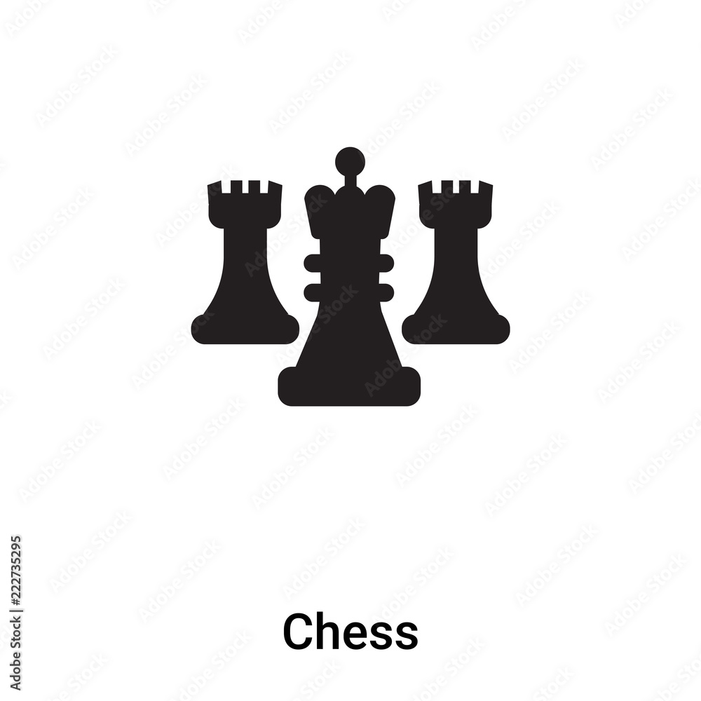 Vektorová grafika „Chess icon vector isolated on white background, logo  concept of Chess sign on transparent background, black filled symbol“ ze  služby Stock | Adobe Stock