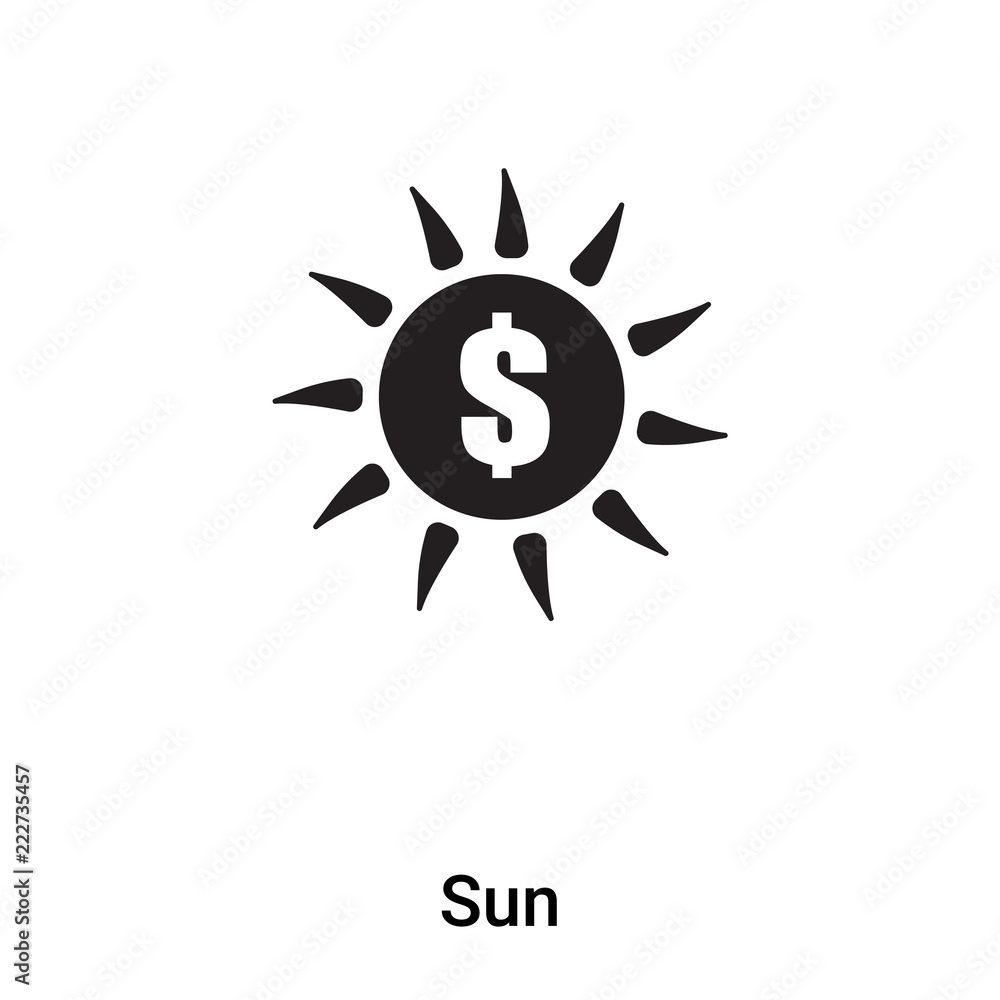 Sun icon vector isolated on white background, logo concept of Sun sign on transparent background, black filled symbol Sun icon vector isolated on white background, logo concept of Sun sign on transparent background, black filled symbol