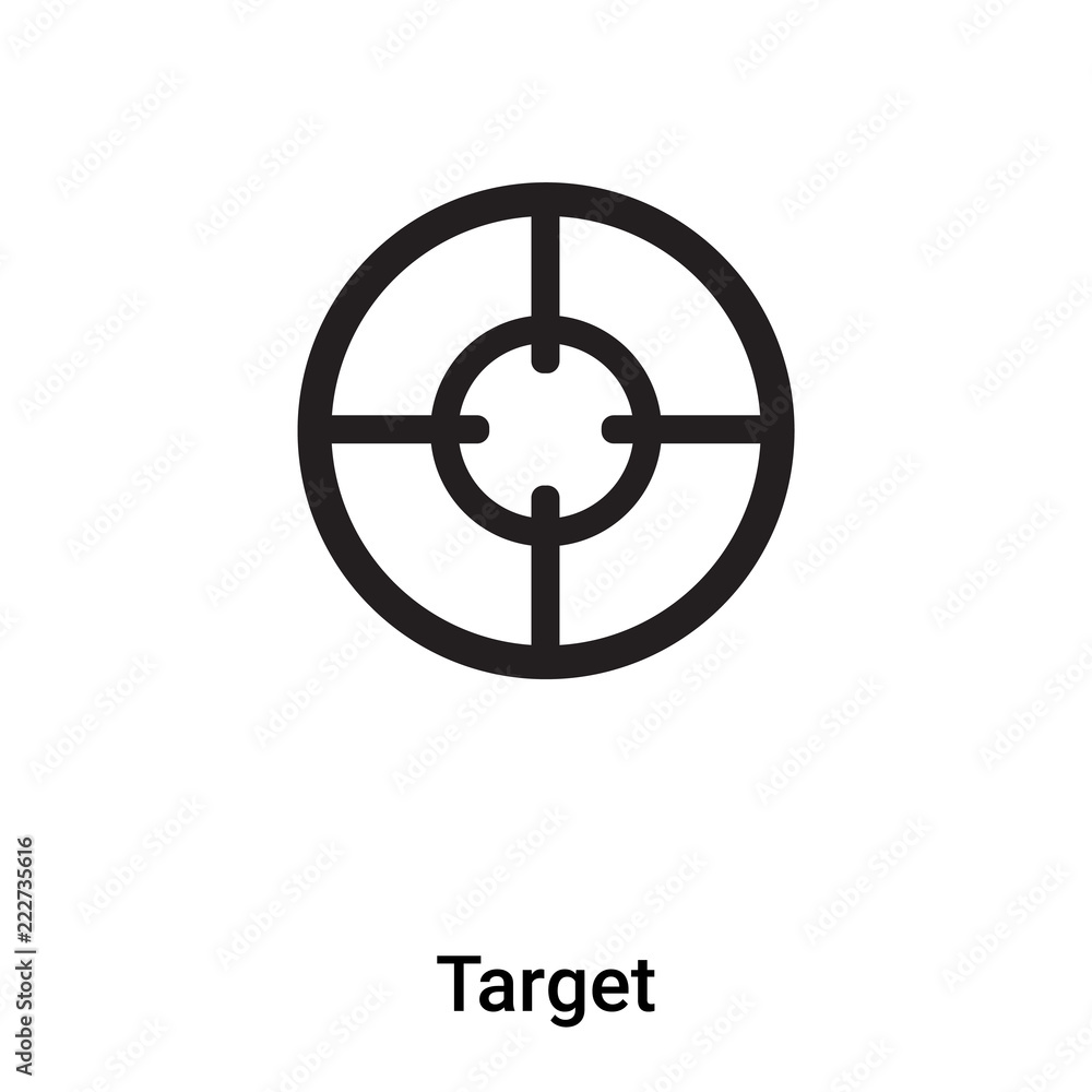 Target icon vector isolated on white background, logo concept of Target sign on transparent background, black filled symbol Target icon vector isolated on white background, logo concept of Target sign on transparent background, black filled symbol