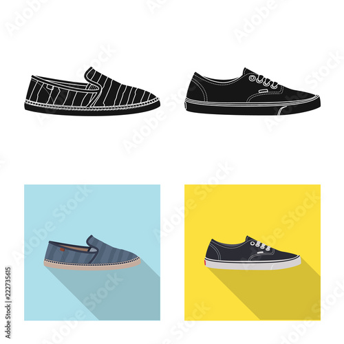 Vector illustration of man and foot sign. Collection of man and wear vector icon for stock.