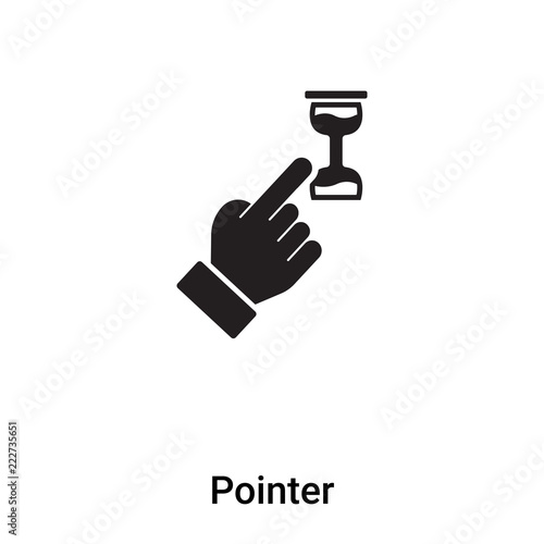 Pointer icon vector isolated on white background, logo concept of Pointer sign on transparent background, black filled symbol