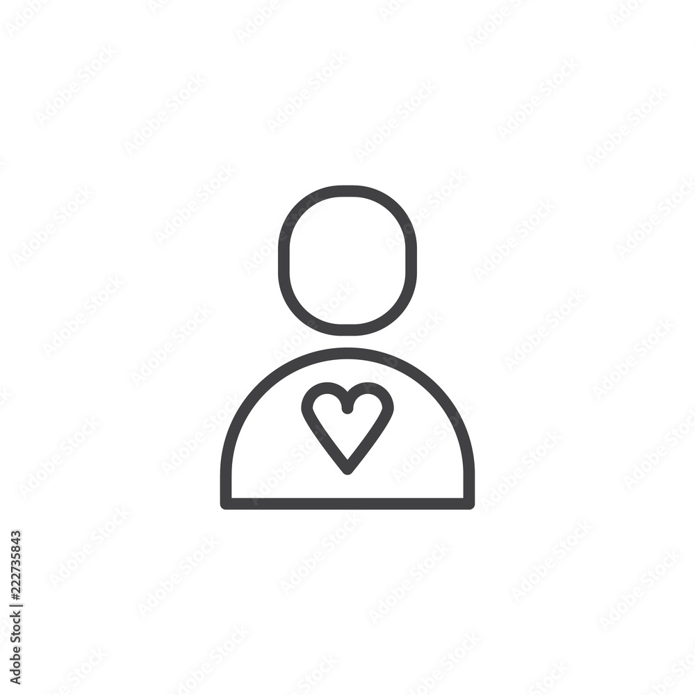 Human Heart outline icon. linear style sign for mobile concept and web design. Lover person simple line vector icon. Symbol, logo illustration. Pixel perfect vector graphics Human Heart outline icon. linear style sign for mobile concept and web design. Lover person simple line vector icon. Symbol, logo illustration. Pixel perfect vector graphics