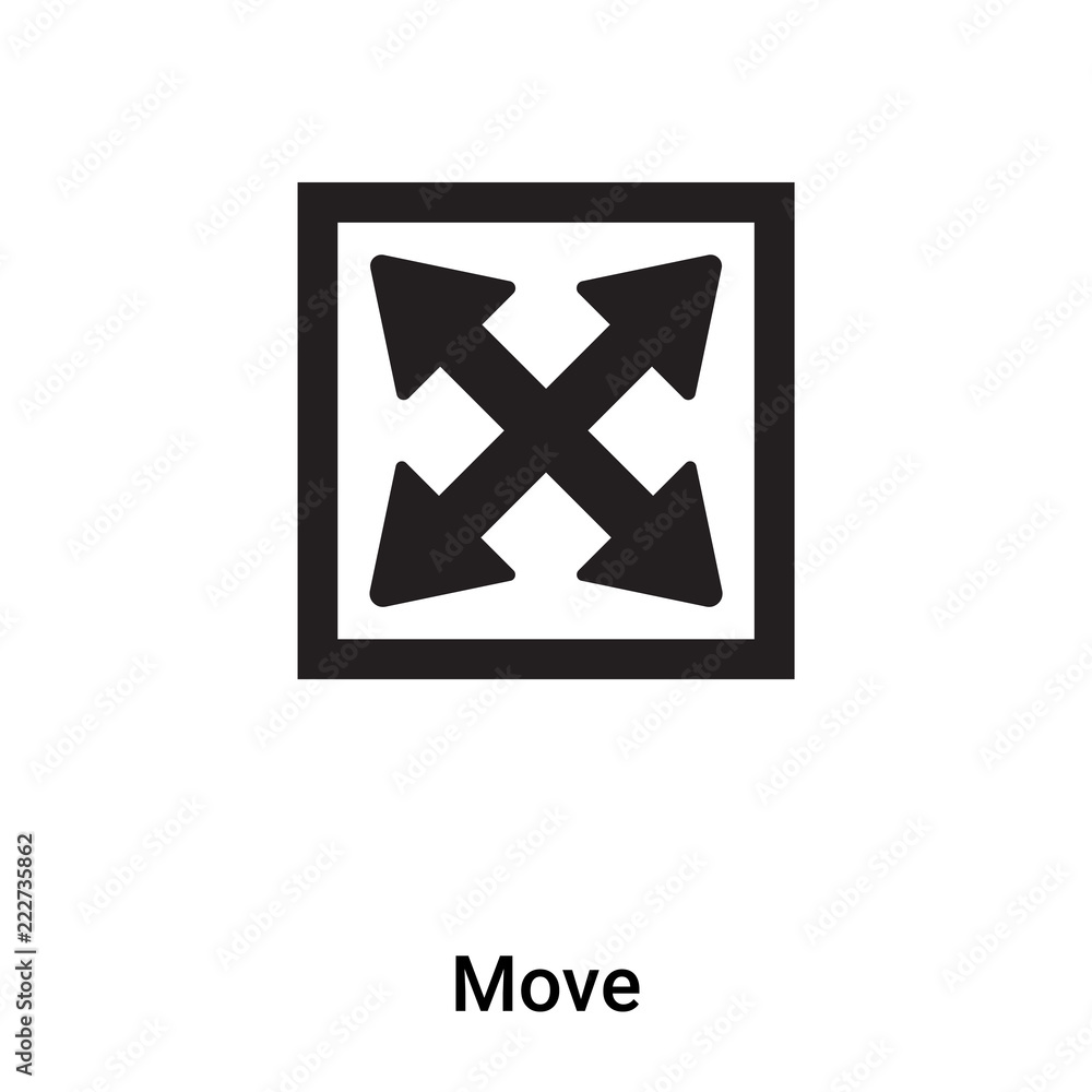 Move icon vector isolated on white background, logo concept of Move sign on transparent background, black filled symbol Move icon vector isolated on white background, logo concept of Move sign on transparent background, black filled symbol