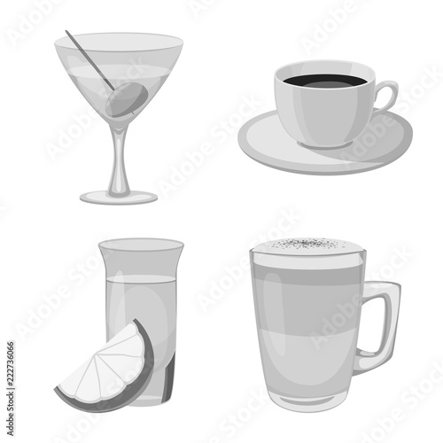 Isolated object of drink and bar symbol. Collection of drink and party stock symbol for web.