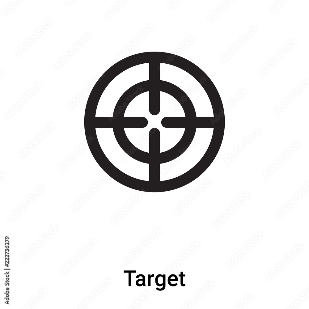 Target icon vector isolated on white background, logo concept of Target sign on transparent background, black filled symbol Target icon vector isolated on white background, logo concept of Target sign on transparent background, black filled symbol