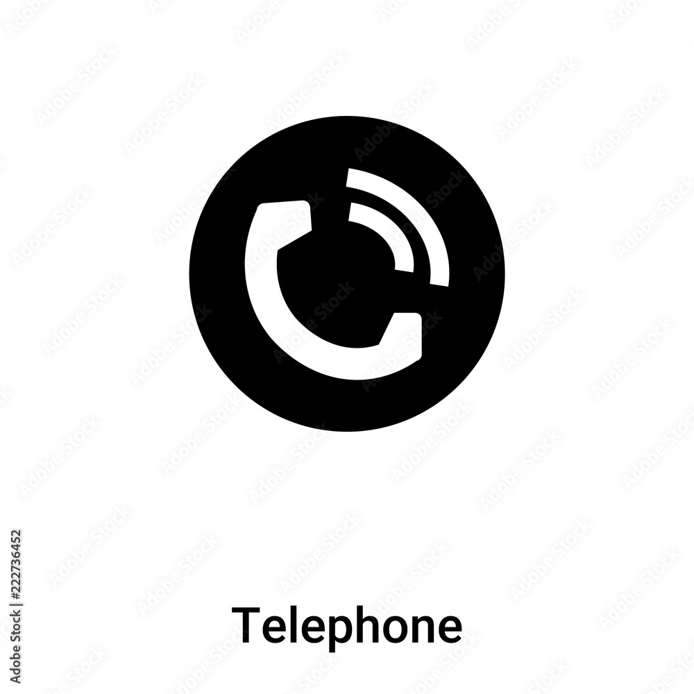 Telephone icon vector isolated on white background, logo concept of Telephone sign on transparent background, black filled symbol