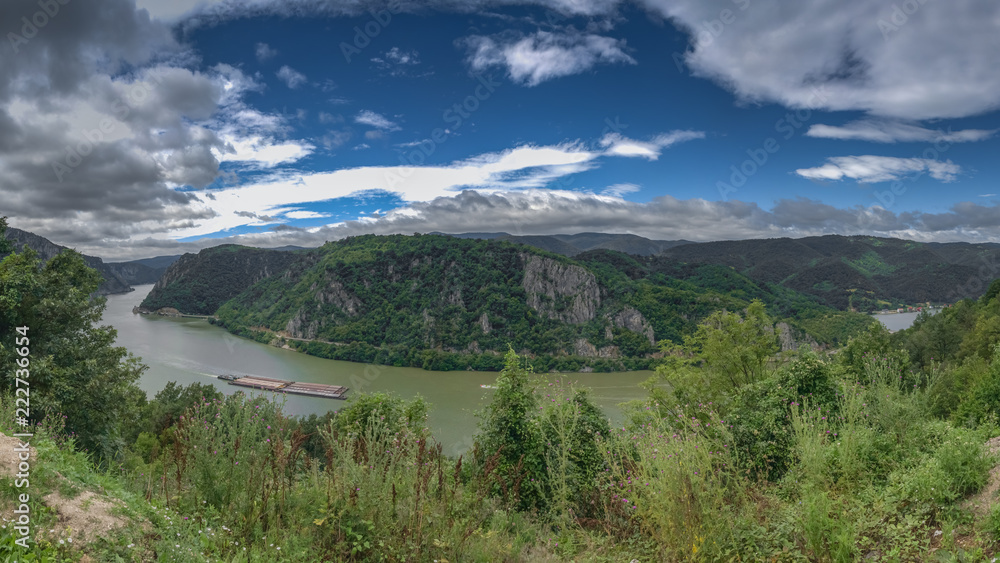 Panoramic view of the Danube River from Golo Brdo, Serbia