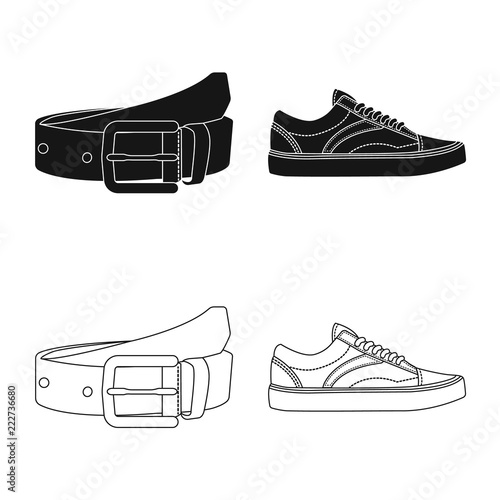 Vector illustration of man and clothing sign. Collection of man and wear stock symbol for web.