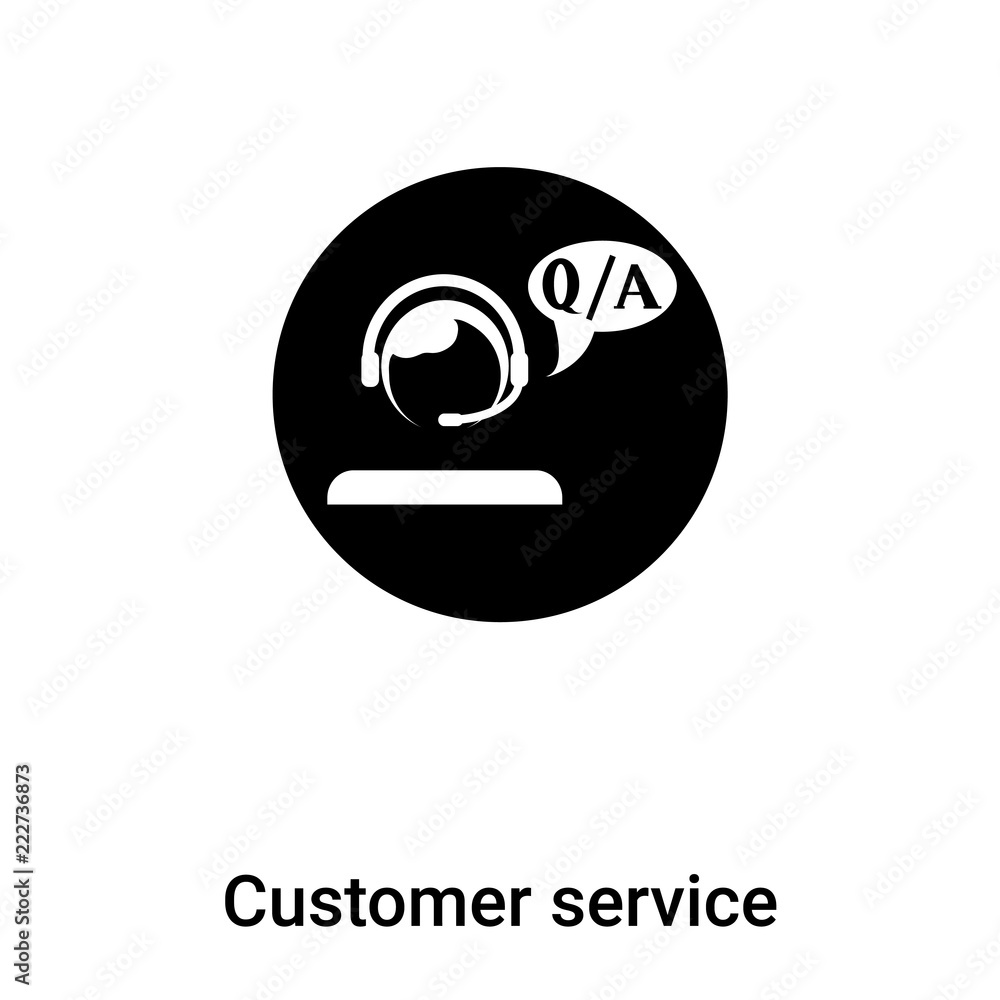 Customer service icon vector isolated on white background, logo concept of Customer service sign on transparent background, black filled symbol Customer service icon vector isolated on white background, logo concept of Customer service sign on transparent background, black filled symbol