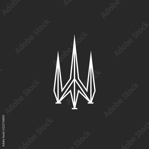 Trident logo design, Poseidon symbol, sharp shape
