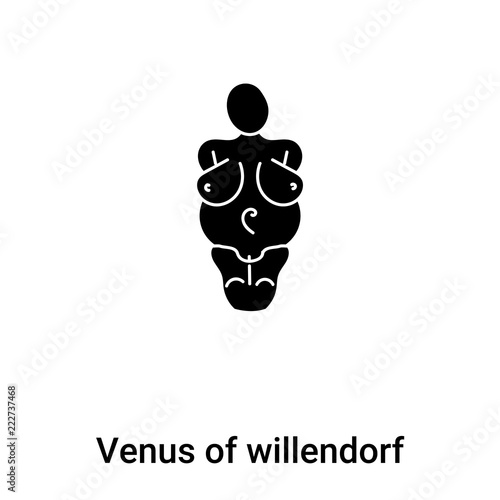 Venus of willendorf icon vector isolated on white background, logo concept of Venus of willendorf sign on transparent background, black filled symbol photo