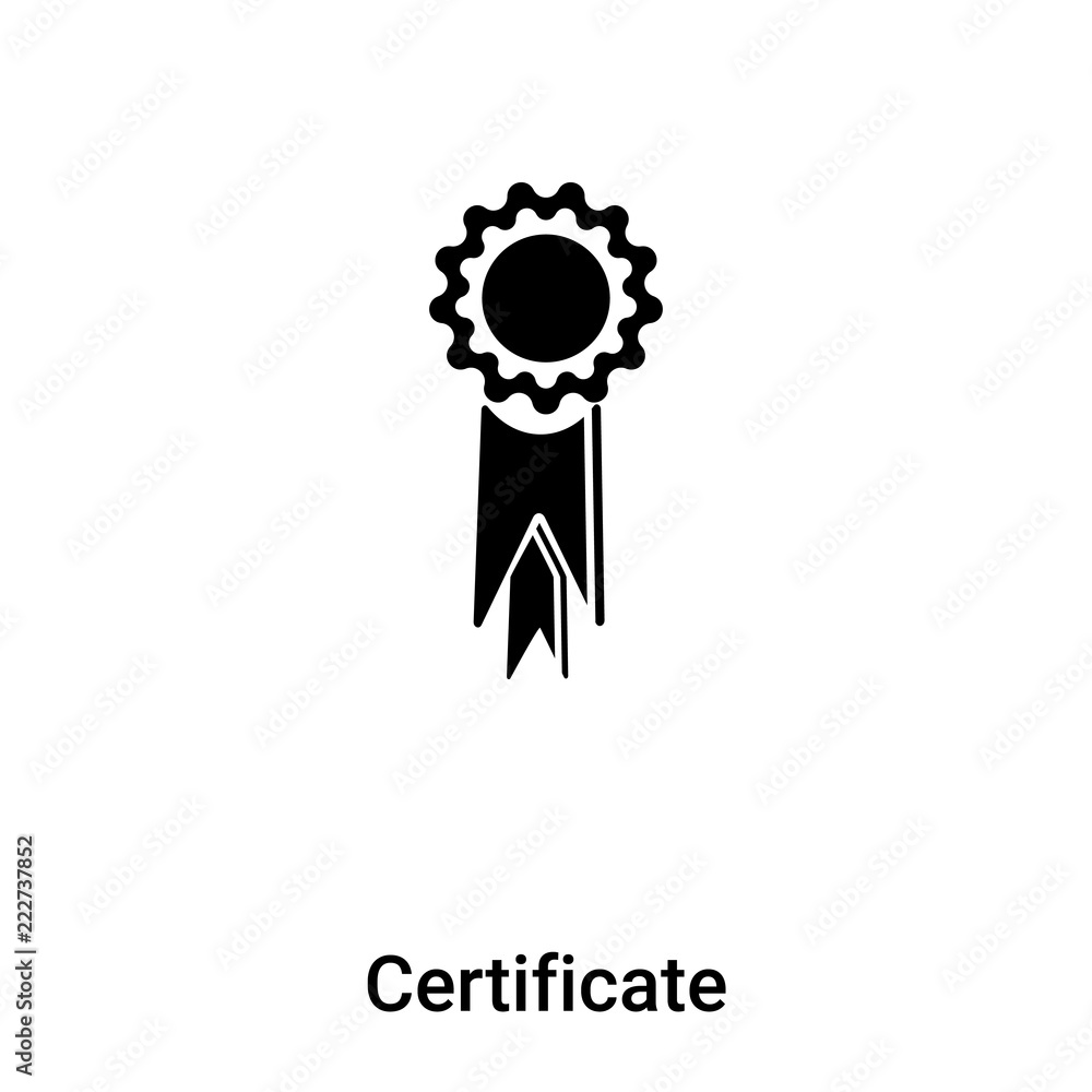 Certificate icon vector isolated on white background, logo concept of