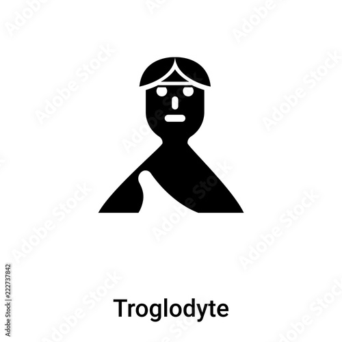 Troglodyte icon vector isolated on white background, logo concept of Troglodyte sign on transparent background, black filled symbol