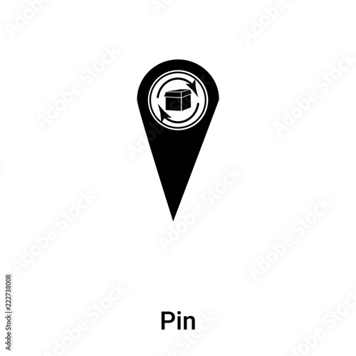 Pin icon vector isolated on white background, logo concept of Pin sign on transparent background, black filled symbol
