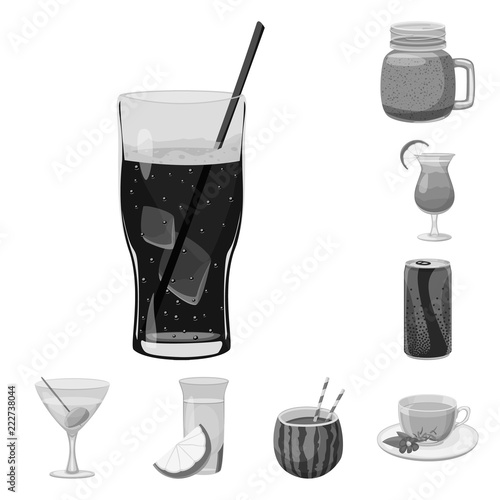 Isolated object of drink and bar sign. Set of drink and party stock symbol for web.