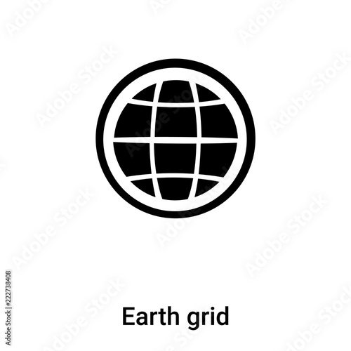 Earth grid icon vector isolated on white background, logo concept of Earth grid sign on transparent background, black filled symbol