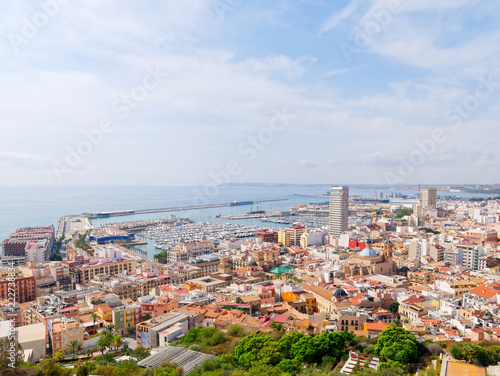 Aerial panorama of the beautiful city of Alicante. Spain.