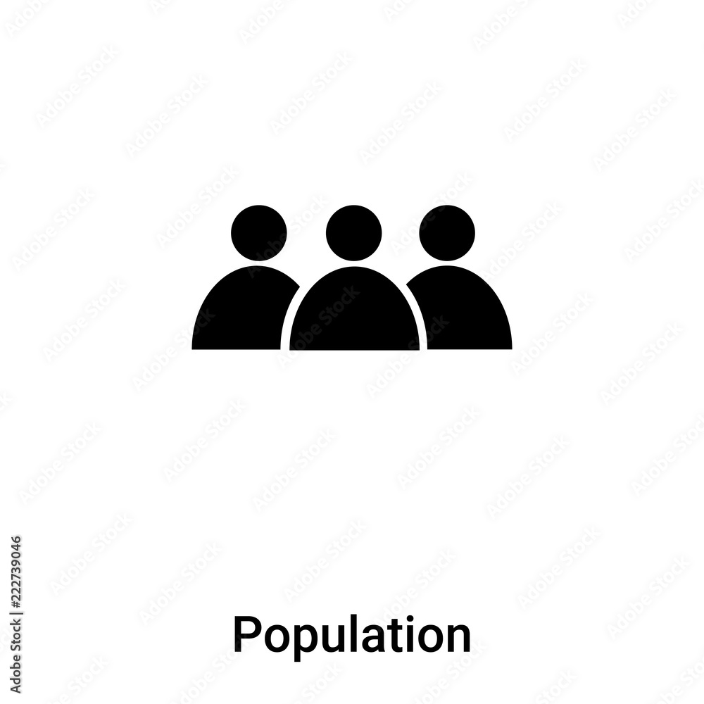 Population icon vector isolated on white background, logo concept of ...