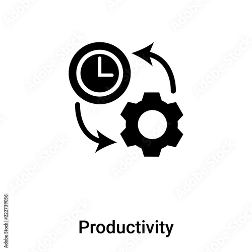 Productivity icon vector isolated on white background, logo concept of Productivity sign on transparent background, black filled symbol
