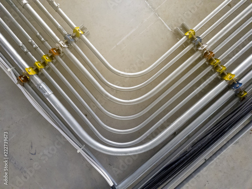 metal pipeline at ceiling