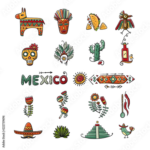 Mexican icons set for your design