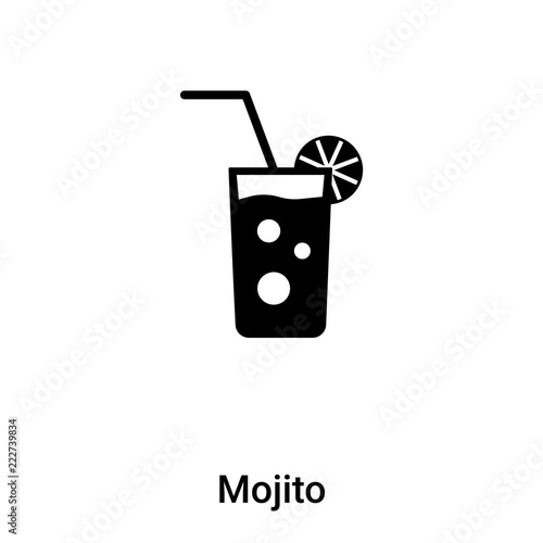 Mojito icon vector isolated on white background, logo concept of Mojito sign on transparent background, black filled symbol