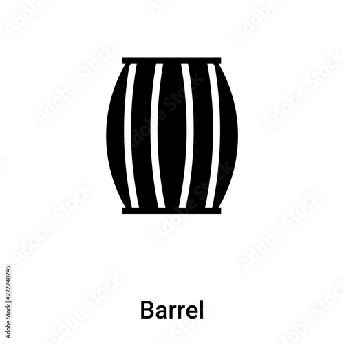 Barrel icon vector isolated on white background, logo concept of Barrel sign on transparent background, black filled symbol