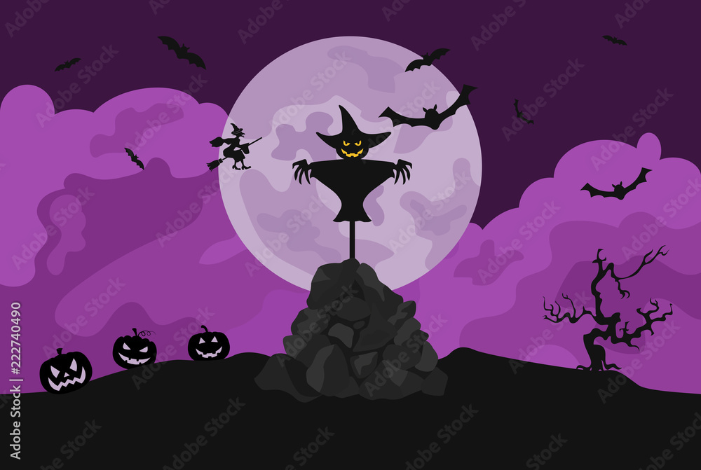 Halloween holiday info graphic elements. Flat design