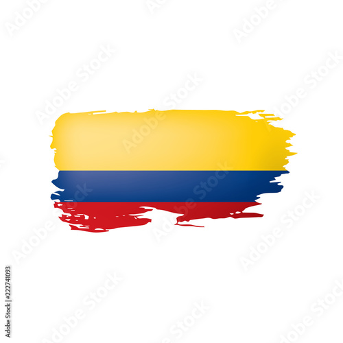 Colombia flag  vector illustration on a white background.