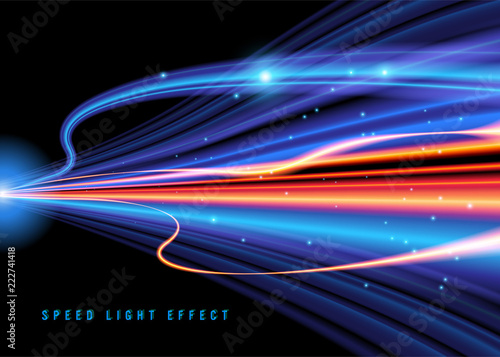 Fantasy light trails in motion or light slow shutter effect 
