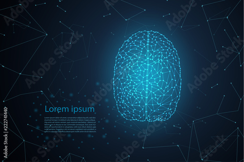 Polygonal brain with shining light