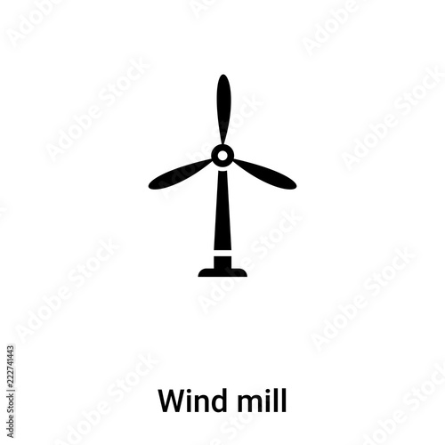 Wind mill icon vector isolated on white background, logo concept of Wind mill sign on transparent background, black filled symbol