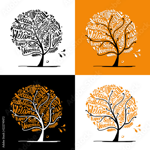 Autumn tree for your design