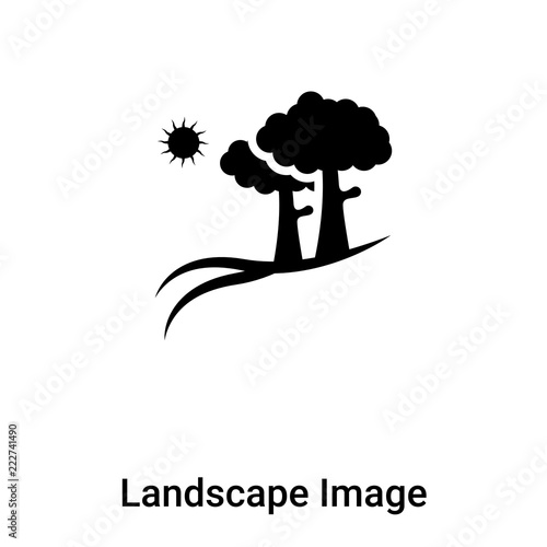 Landscape Image icon vector isolated on white background, logo concept of Landscape Image sign on transparent background, black filled symbol