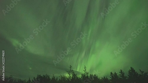 
Realistic real time (not timelapse) aurora borealis (northern lights) in Whitehorse, Canada, at 02:28 on September 11, 2018 with 20mm wide-angle lenz photo