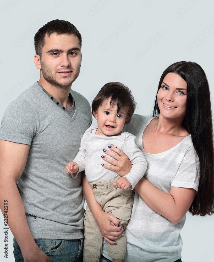 happy smiling family isolated on white background happy smiling family isolated on white background